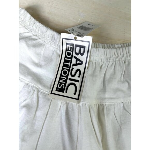 Vintage Pull On Elastic Waist White Shorts Basic Edition Kmart Women’s Small - Picture 2 of 12